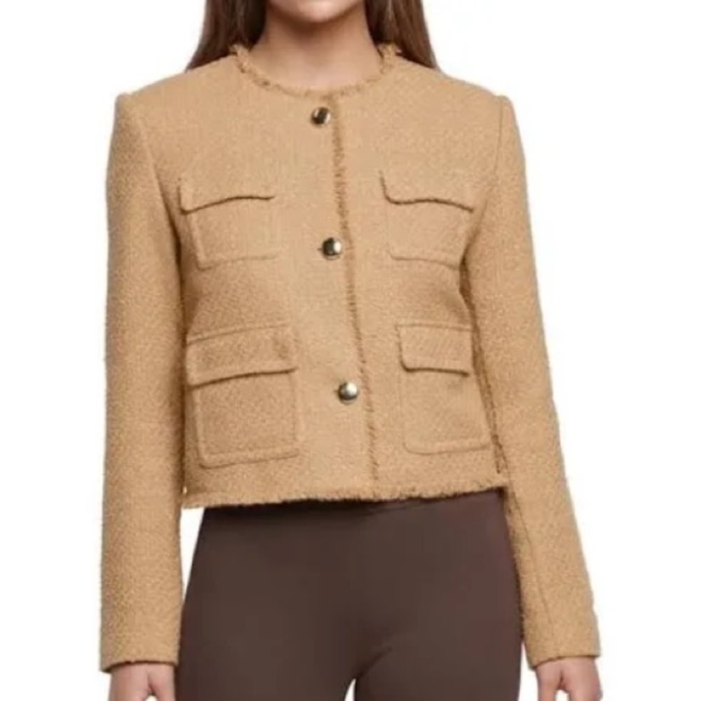 Express Women's Textured Boucle Blazer, Color: Tan, XL - NWT